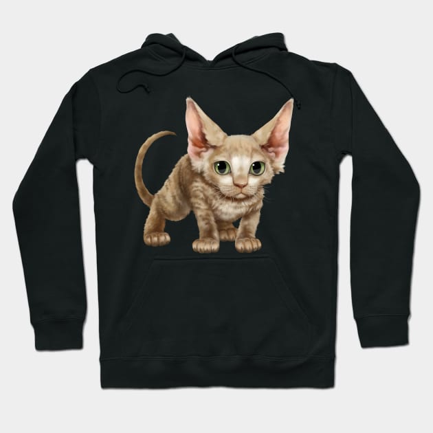 Cat-a-clysm Devon rex kitten Hoodie by ikerpazstudio